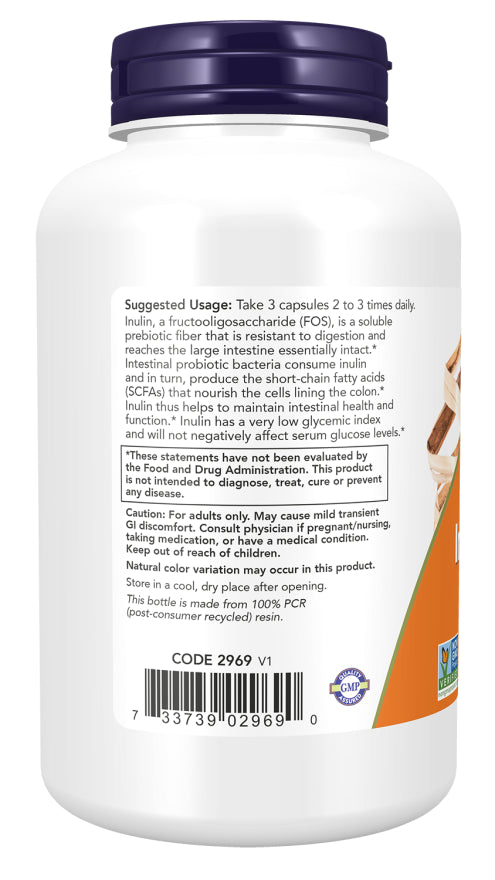 Supplements - Now Prebiotic Inulin Fiber 180vc