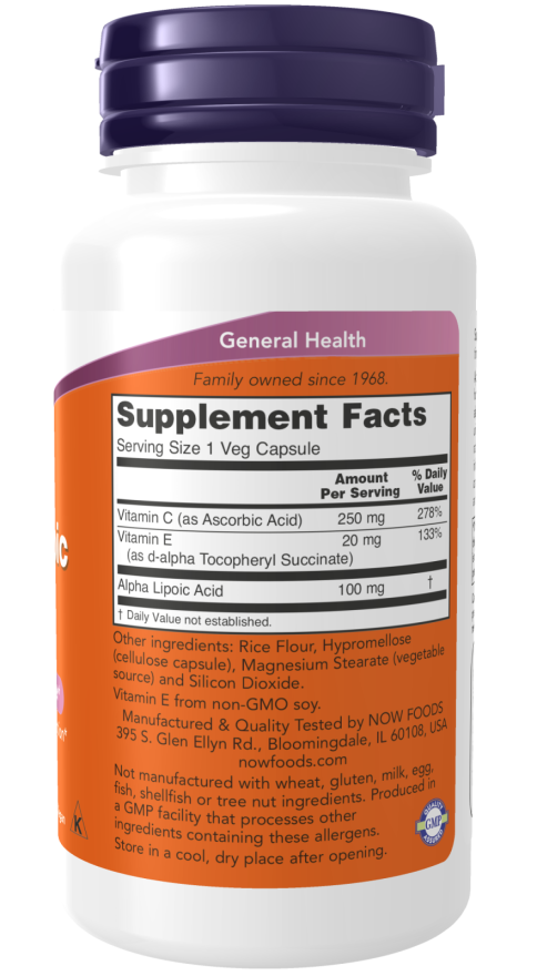 Now Alpha Lipoic 100mg 60vc-[HealthWay]