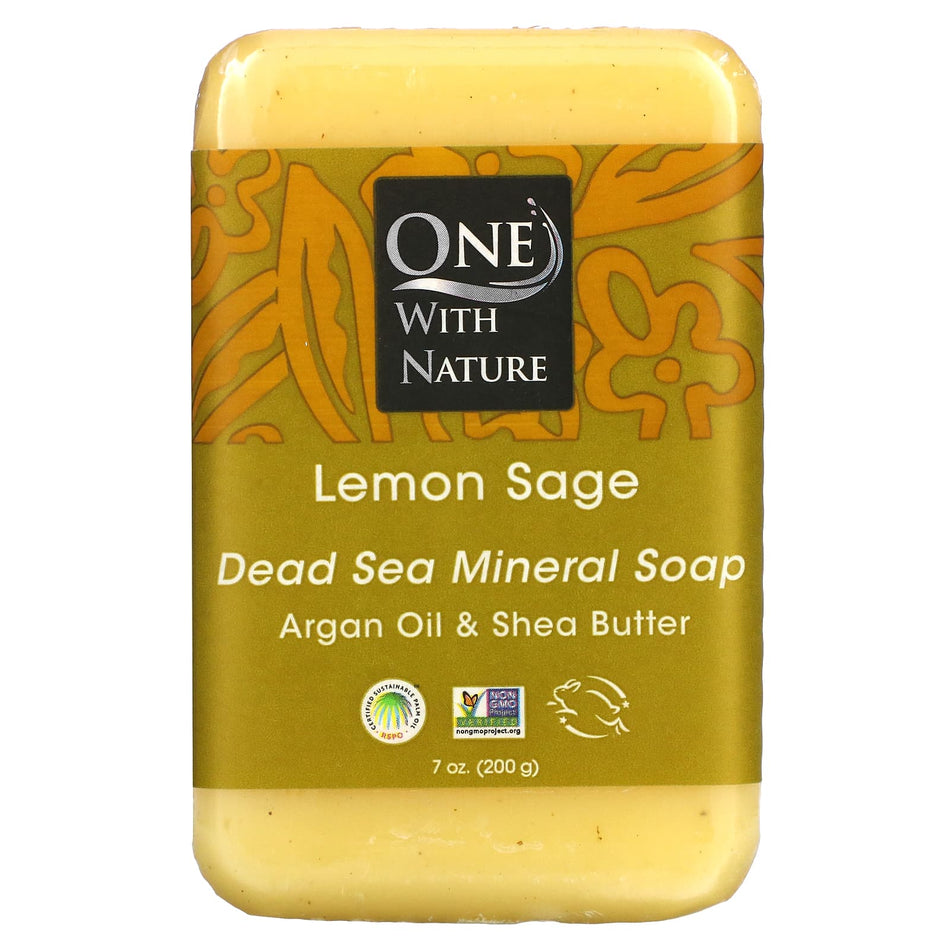 One With Nature Soap Bar Lemon Verbena 7oz-[HealthWay]