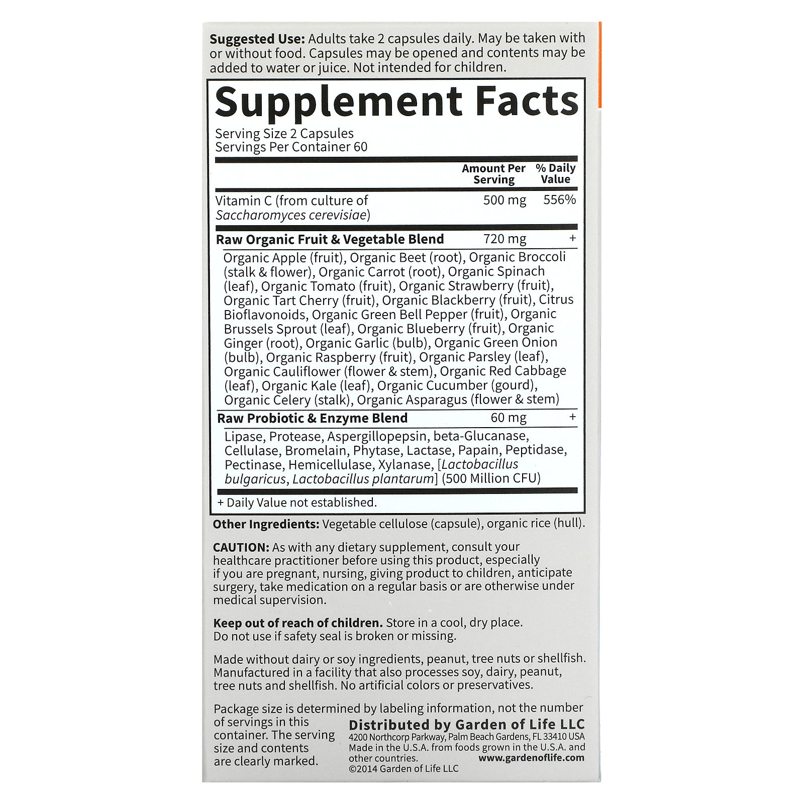 Garden of Life Vitamin Code Vitamin C 120cp