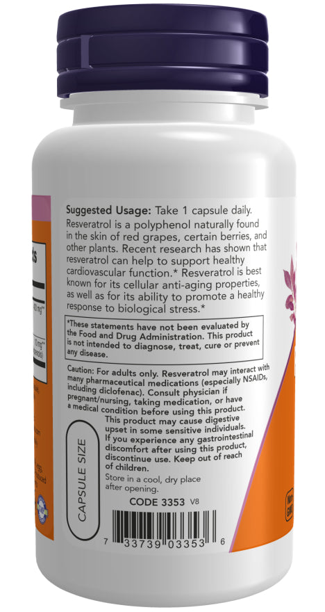 Now Resveratrol 200mg 120cp-[HealthWay]