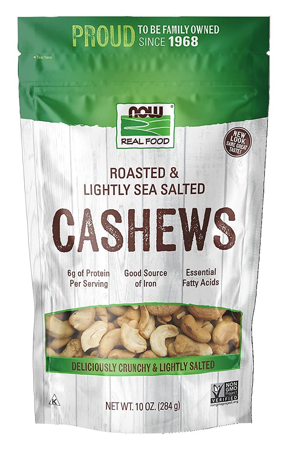 NOW CASHEWS ROASTED & SALTED 10 oz