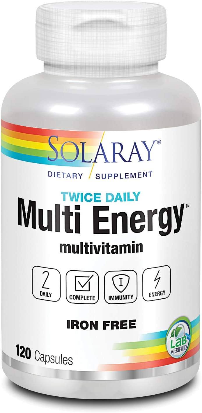Solaray Twice Daily Iron Free 120cp