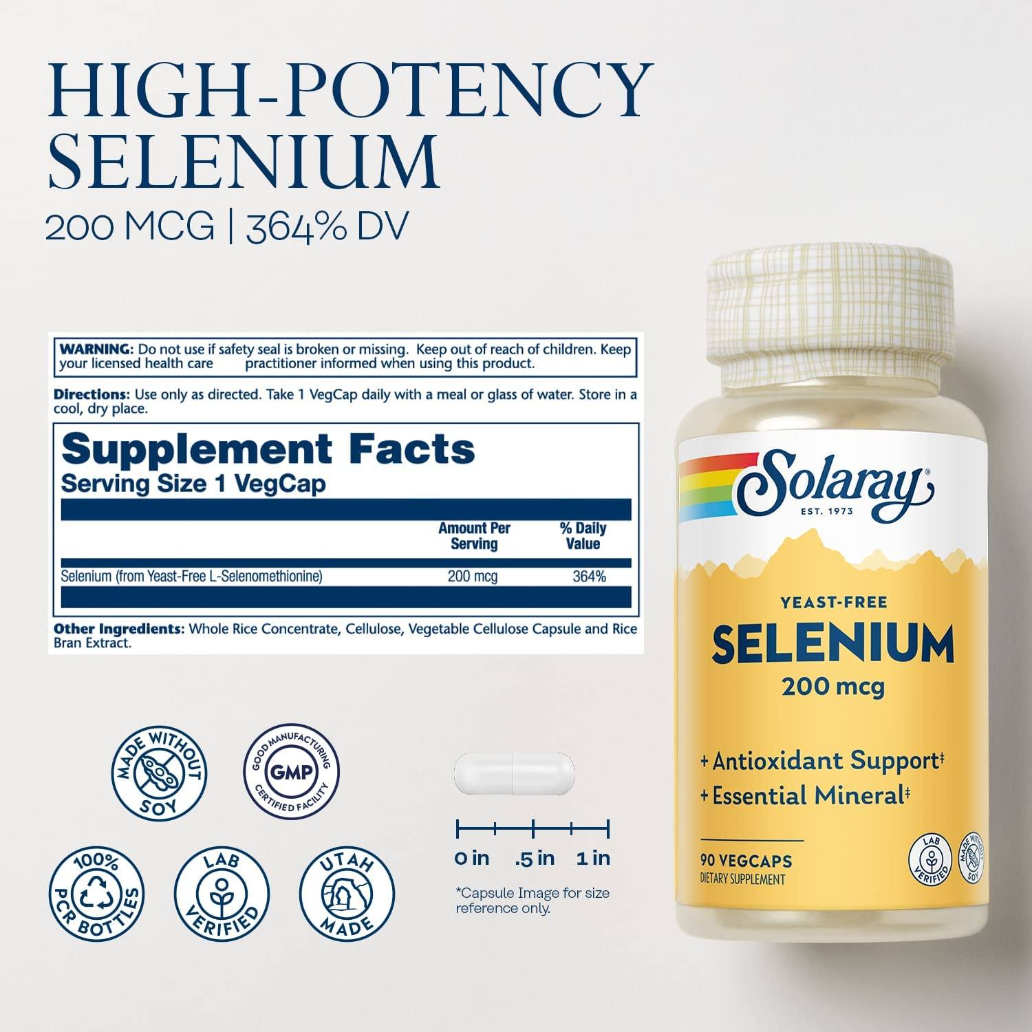 Solaray Selenium YeastFree 200mcg 90cp