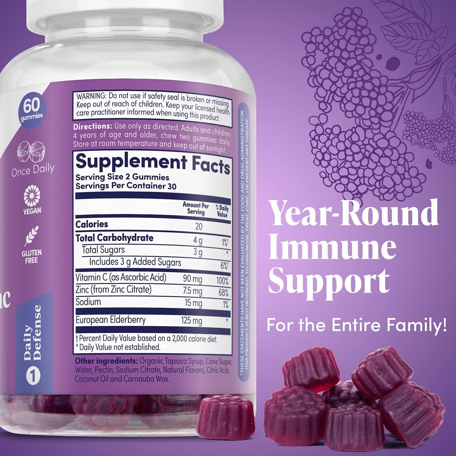 Zand Elderberry Zinc gummy 60ch