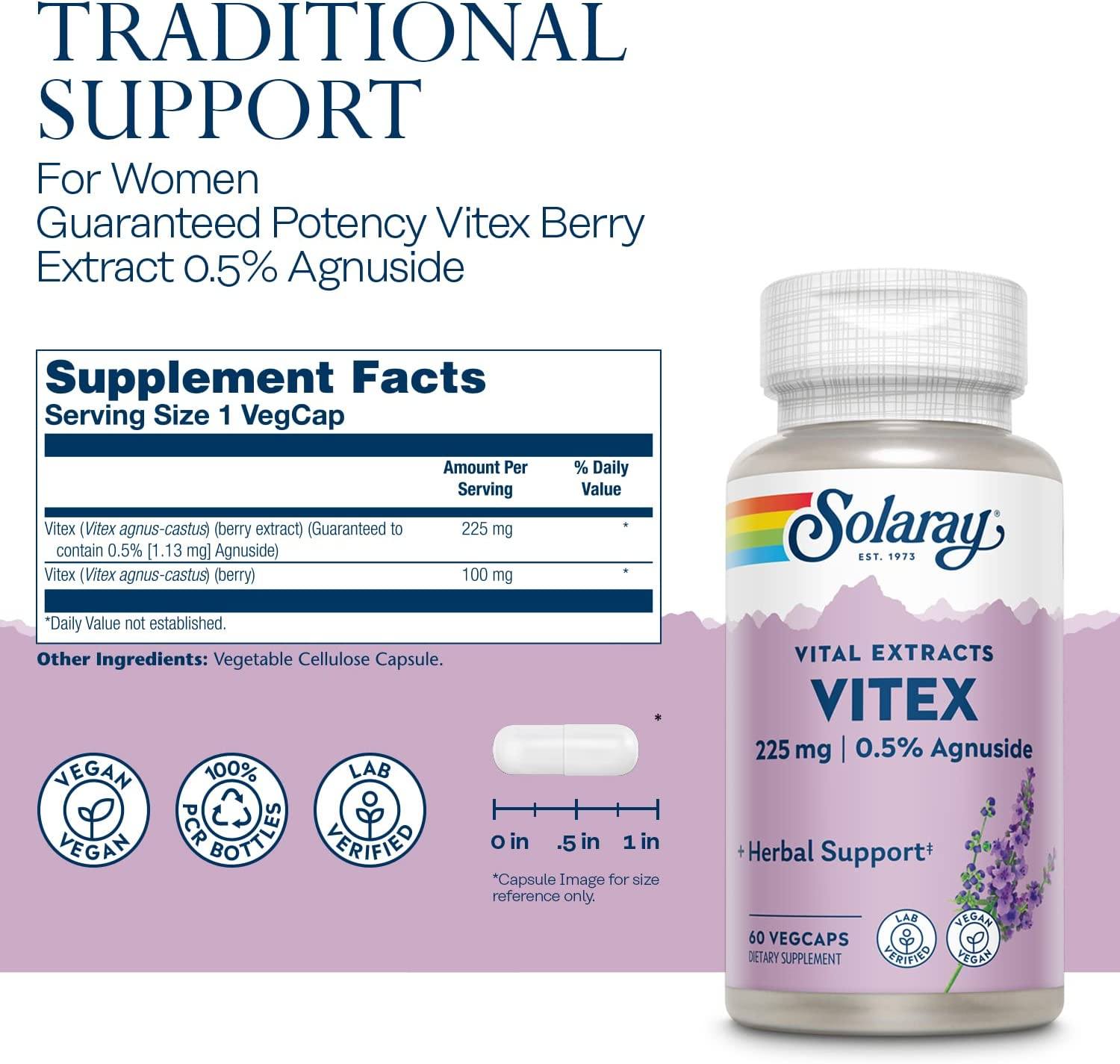 Solaray Vitex Ext 225mg 60cp