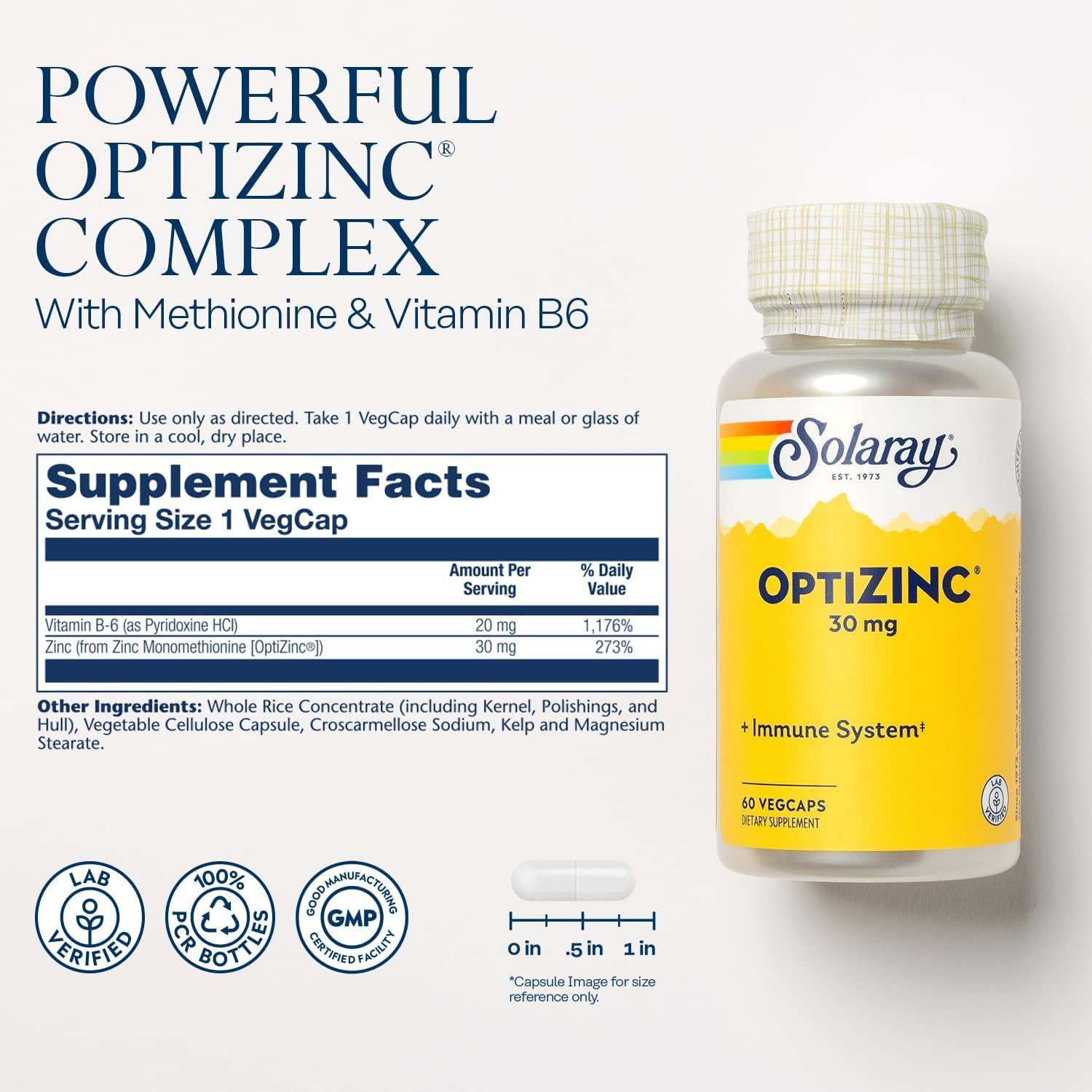 Solaray OptiZinc 30mg 60cp