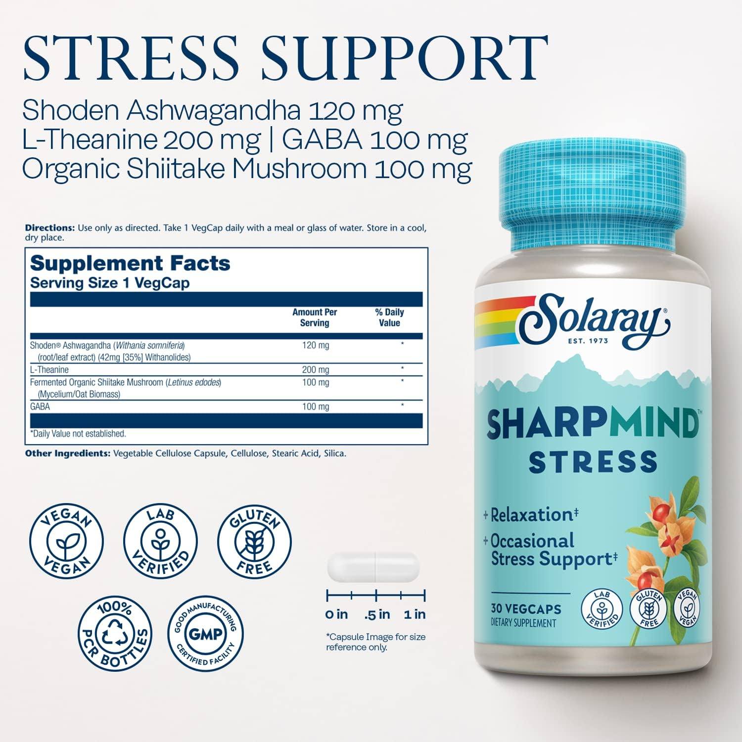 Solaray Sharpmind Stress 30ct