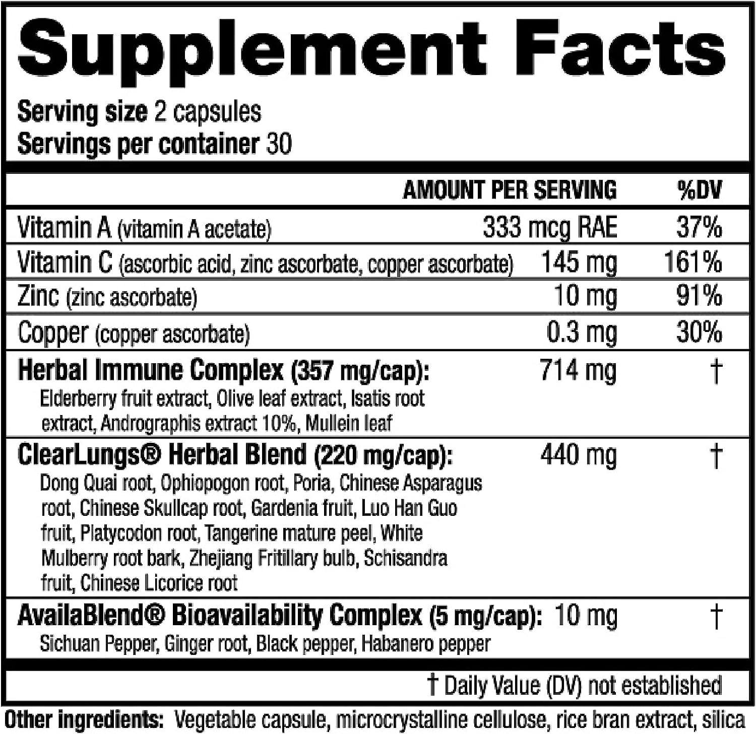 Ridgecrest ClearLungs Immune 60cp