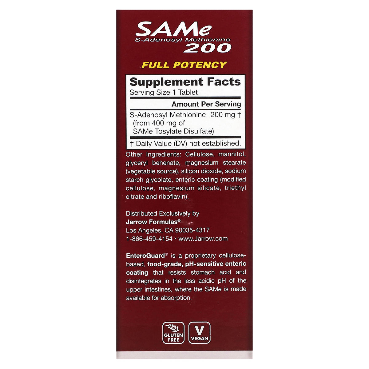 Jarrow SamE 200mg 60tb-[HealthWay]