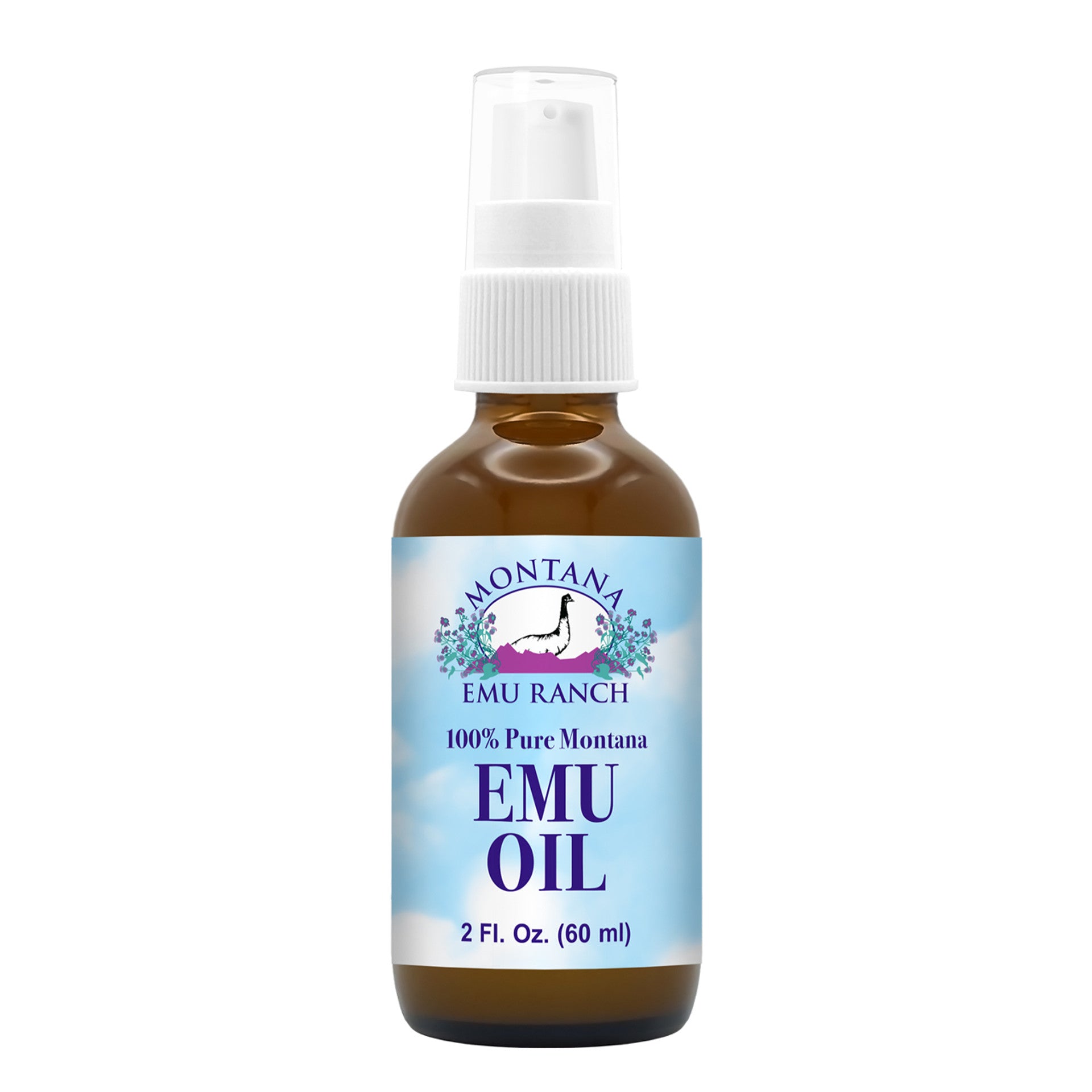 2oz glass bottle of emu oil