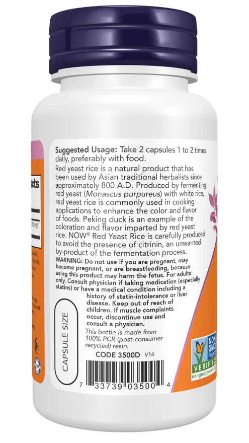 Supplements - Now Red Yeast Rice 600mg 240vc