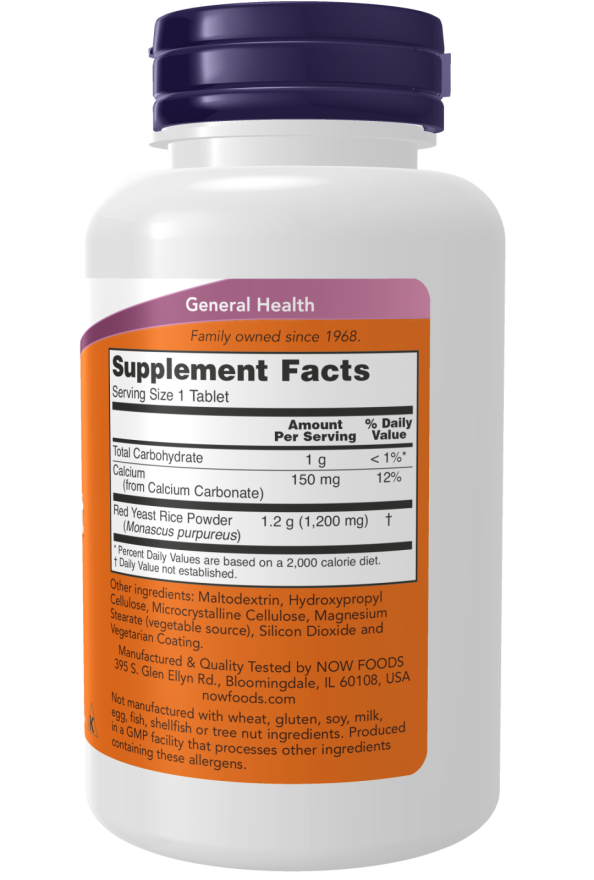 Supplements - Now Red Yeast Rice 1200mg 60tb