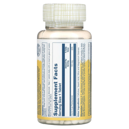 Solaray Vit K 100mcg 100tb-[HealthWay]