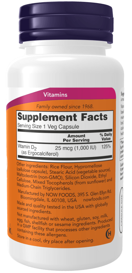 Now Vit D Dry 1000IU 120vc