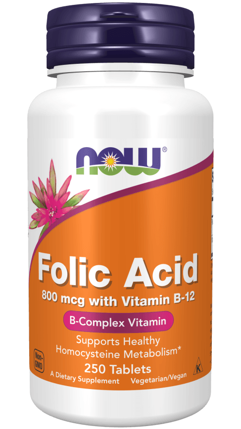 Now Folic Acid w/B12 800mcg 250tb