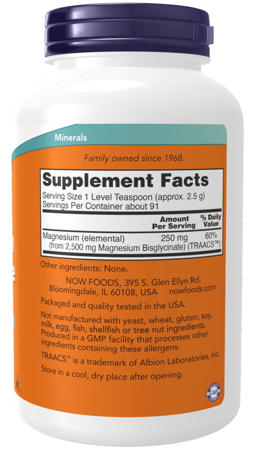 Now Magnesium Bisglycinate Powder 8oz