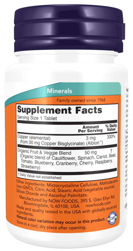 Now Copper Gylcinate 3mg 120tb