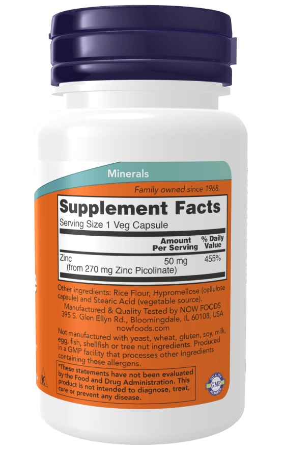 Now Zinc Picolinate 50mg 120cp
