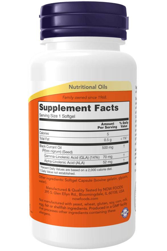 Now Black Currant Oil 500mg 100sg
