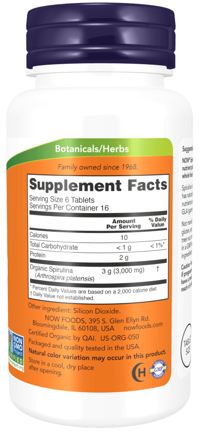 Now Spirulina 500mg 100t