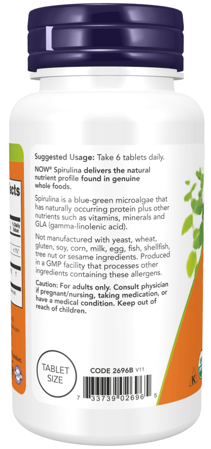 Now Spirulina 500mg 100t