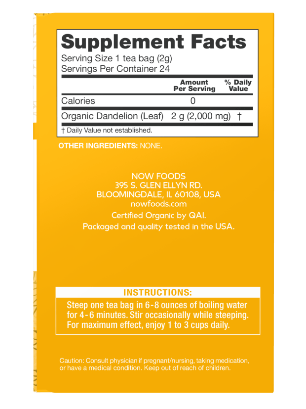 Now Dandelion Cleansing Tea 24bg