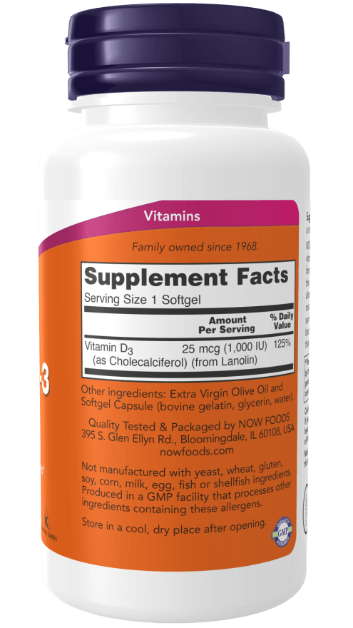 Now Vit D-3 1000iu 180sg