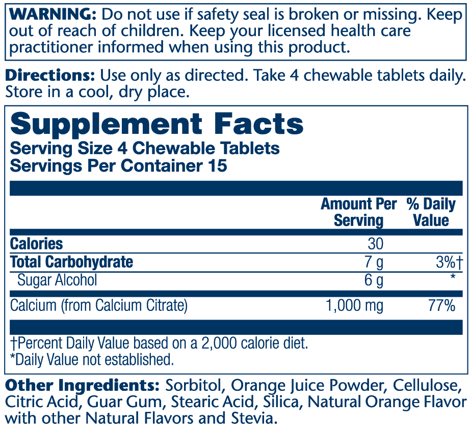 Solaray Cal Cit Chewable 60ch