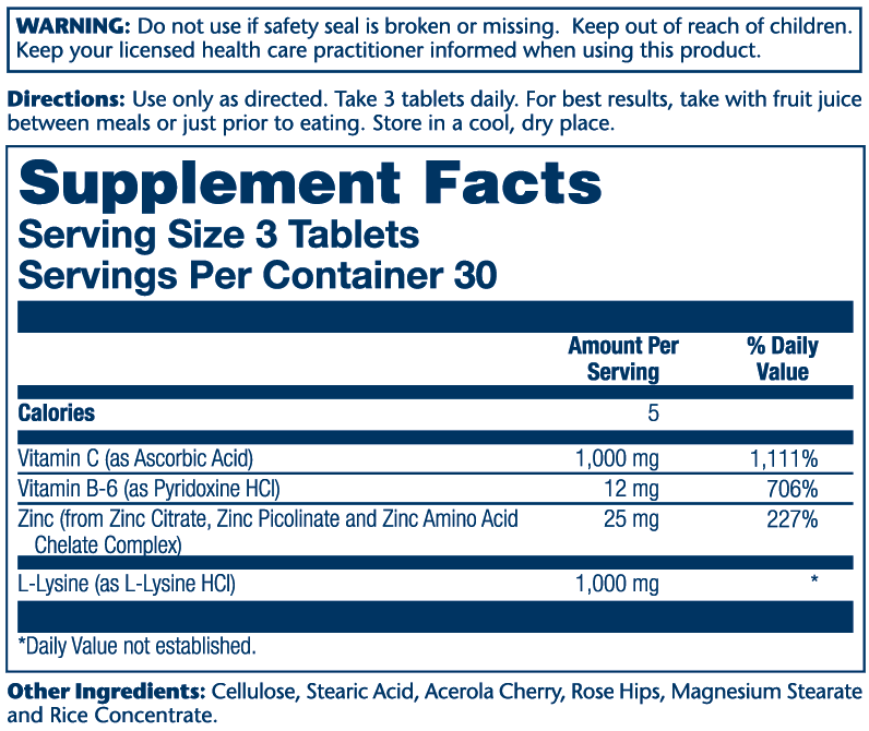 Solaray L-Lysine 1000mg 90tb