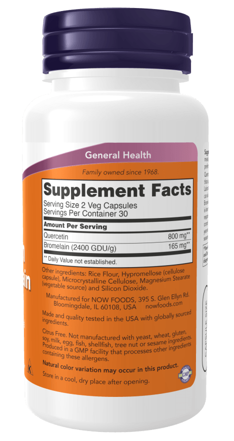 Now Quercetin Bromelain 60c