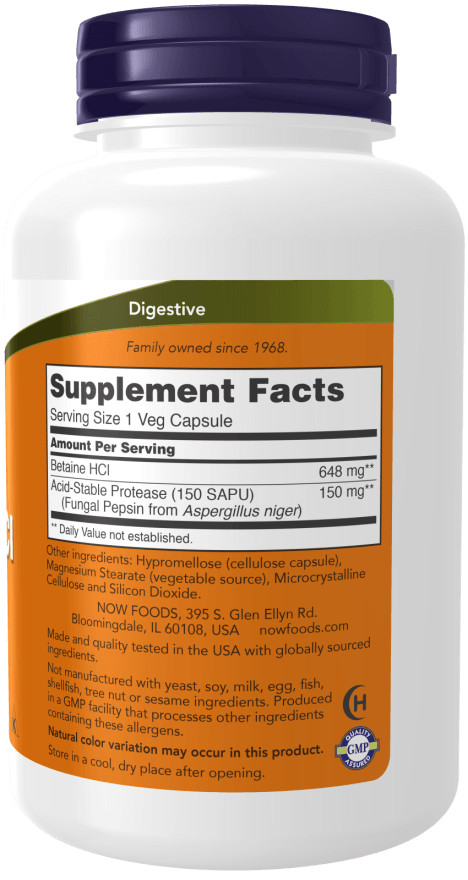 Now Betaine HCI 648mg 120c