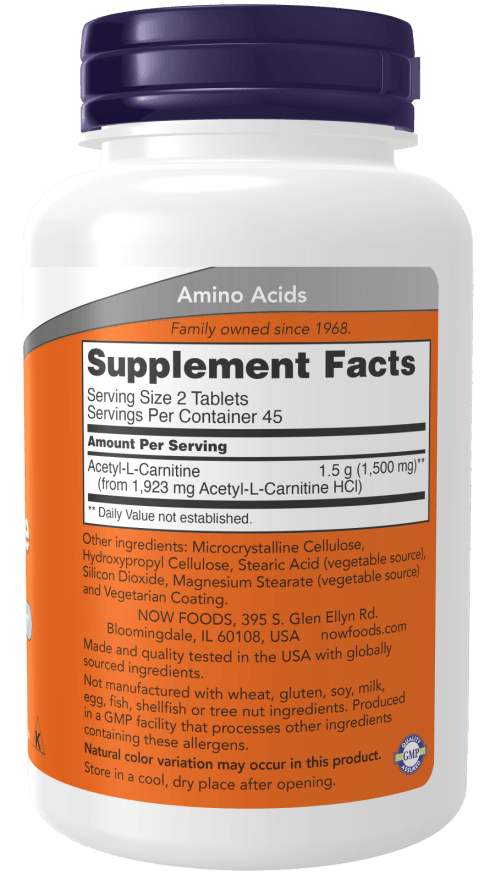 Now Acetyl-L Carnitine 750mg 90ct