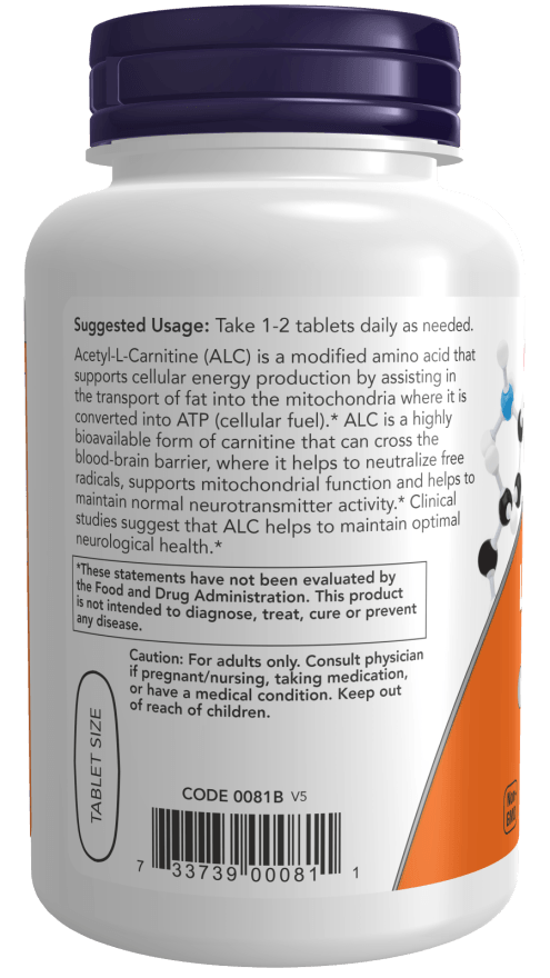 Now Acetyl-L Carnitine 750mg 90ct