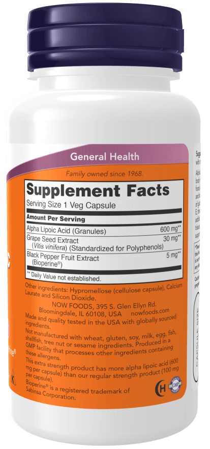 Now Alpha Lipoic 600mg 120vc