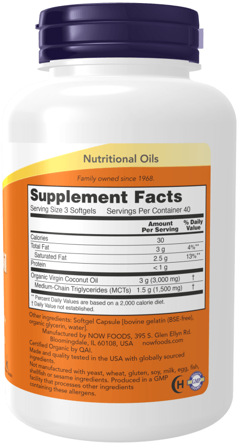 Now Coconut Oil Virgin 120sg