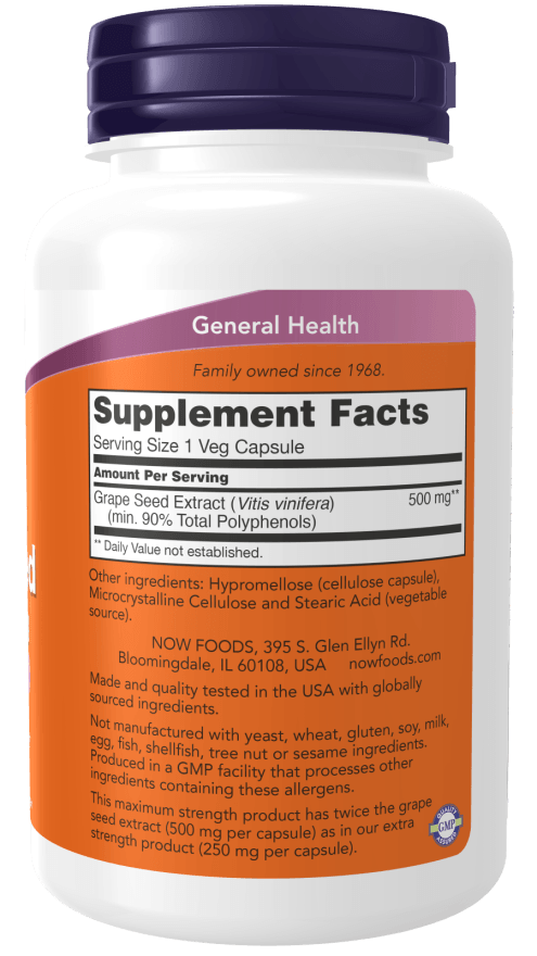 Now Grape Seed 500mg 90cp