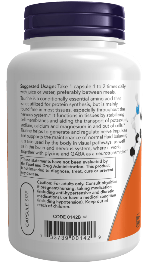 Now Taurine 1000mg 100cp