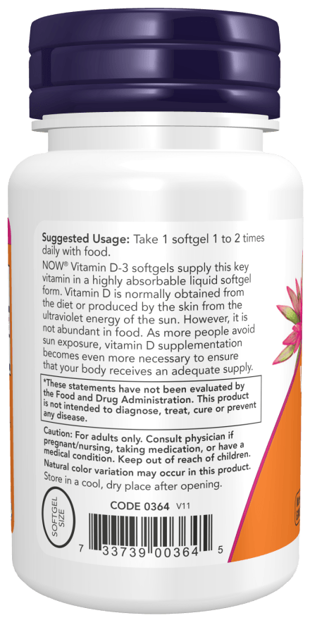 Now Vit D-3 400iu 180sg