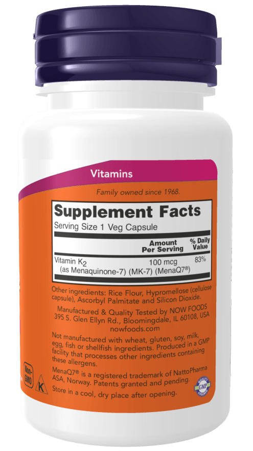 Now Vit K-2  MK-7 100mcg 120vc