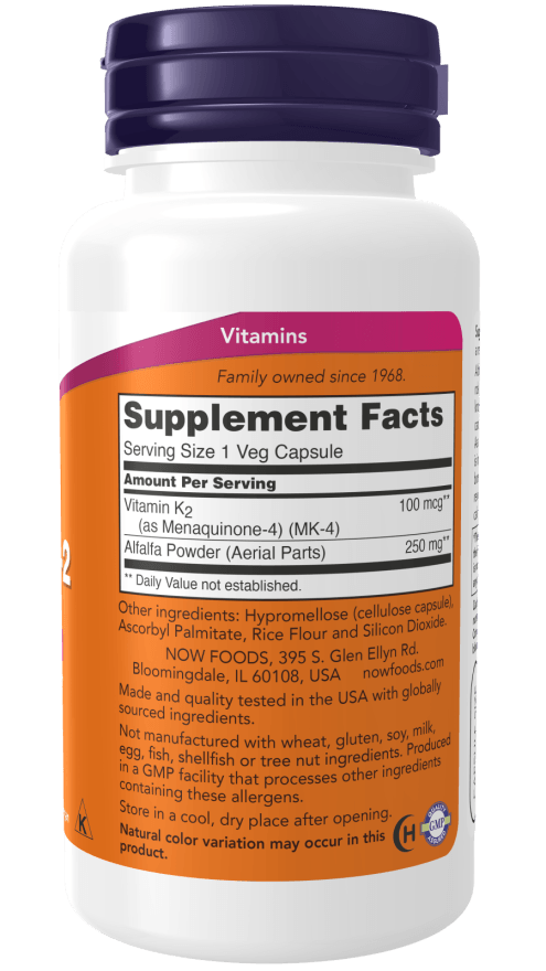 Now Vit K-2 100mcg 250vc