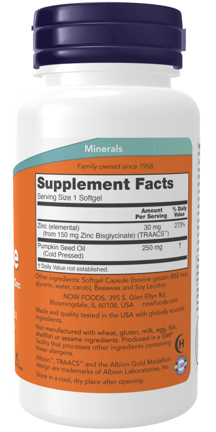 Now Zinc Glycinate 30mg 120sg