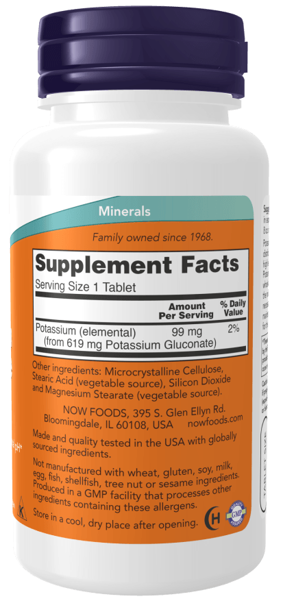 Now Potassium Gluc 99mg 250t