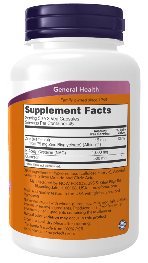 Now NAC Quercetin Zinc 90c