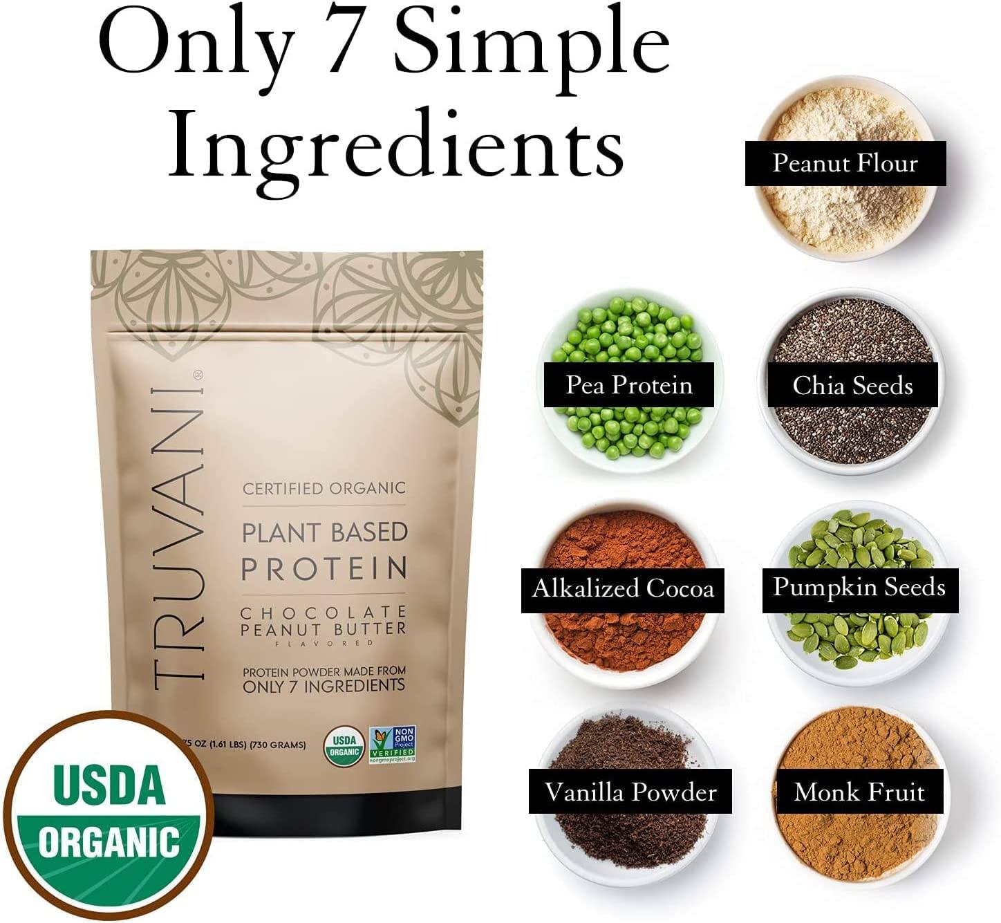 Truvani Plant Protein Chocolate Peanut Butter 12oz