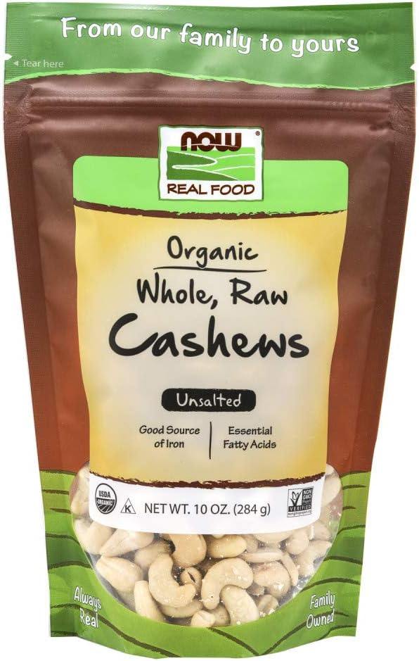 Now Cashews Raw Unsalted Organic 10oz