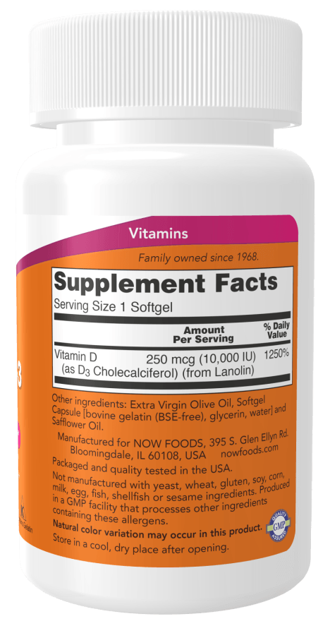 Now Vit D-3 10,000 IU 30sg