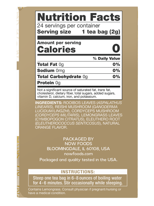Now Rooibos Reishi Mushroom Tea 24bg