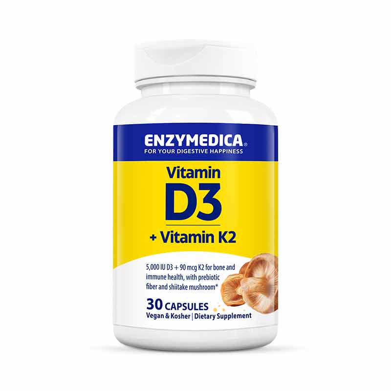 Front Label Enzymedica Vitamin D3 K2 30cp | Healthway