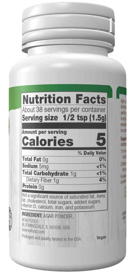 Supplement Facts Now Agar Powder 2oz | Healthway